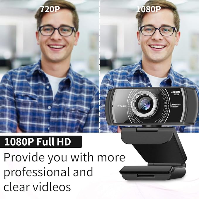 Webcam with Microphone 1080P 60FPS Privacy Cover Web Camera for Desktop Autofocus Dual Noise-Cancelling Mics Streaming Webcam for Gaming Laptop/Mac/Zoom/YouTube/Video Calling/Office