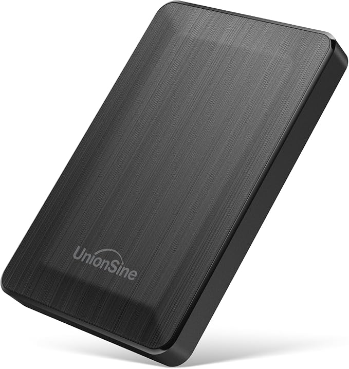 UnionSine 2.5 Portable External Hard Drive 1TB USB 3.0 Type-C HDD Storage Compatible for PS4 Xbox PC Mac TV Desktop Laptop(Black) HD3513