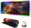 AIMSA Large Gaming Mouse Pad RGB Keyboard Led Mousepad Extended 35.4 x 15.8 inch Non-Slip Rubber Base with 14 Lighting Modes Desk Mat Colorful Galaxy Nebula