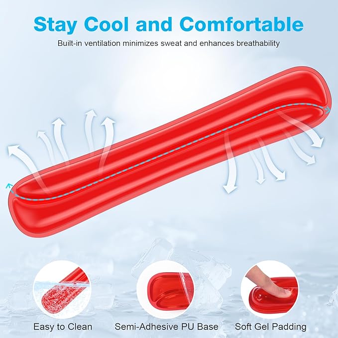Gel Mouse pad &amp Keyboard Wrist Rest Set Ergonomic Keyboard and Mousepad with Wrist Support Keyboards Wrist Rest Computer Keyboards Pad Cooling Gel Red