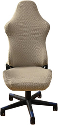 OQHAIR Stretchable Gaming Chair Cover - Washable Removable Water Resistant Ergonomic Reclining Racing Style - Khaki
