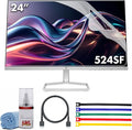 HP Series 5 524SF 23.8 Full HD (1920×1080) Monitor | IPS Display 100Hz Refresh Rate Slim Bezel Eye Comfort Technology &amp HDMI Connectivity Replaces M24F (94C17AA#ABA) + Screen Protector + More