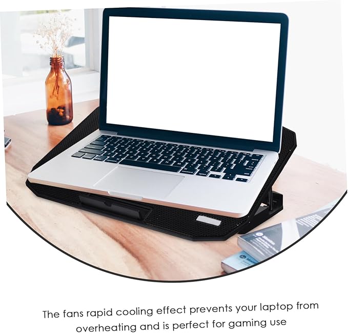 Laptop Cooling Stand with Quiet Fans and LCD Display Portable Cooling Pad for Laptops for Office Home and Gaming Use