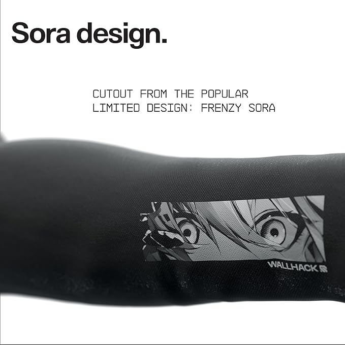 Wallhack Gaming Arm Sleeve | Frenzy Sora | Esports Sleeve for Arm Black - Large | X-Large