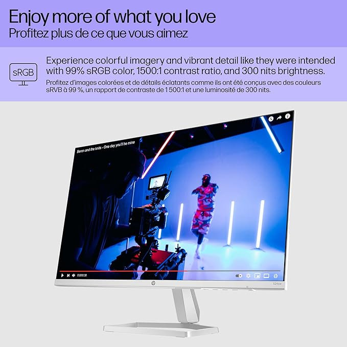 HP Series 5 24 inch FHD Monitor Full HD Display (1920 x 1080) IPS Panel 99% sRGB 1500:1 Contrast Ratio 300 nits Eye Ease with Eyesafe Certification 524sw (2024)