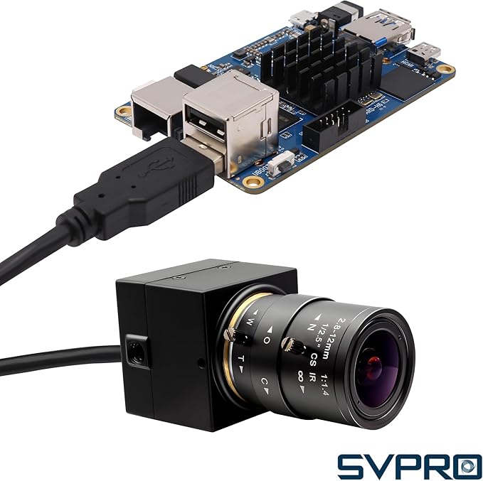 SVPRO 5MP 30fps USB Camera with 2.8-12mm Zoom Lens Close-up Camera for Machine MonitoringIMX335 Low Light Industrial Camera for Computer LaptopUVC Plug in Webcam for WindowsMacOSLinuxAndroid