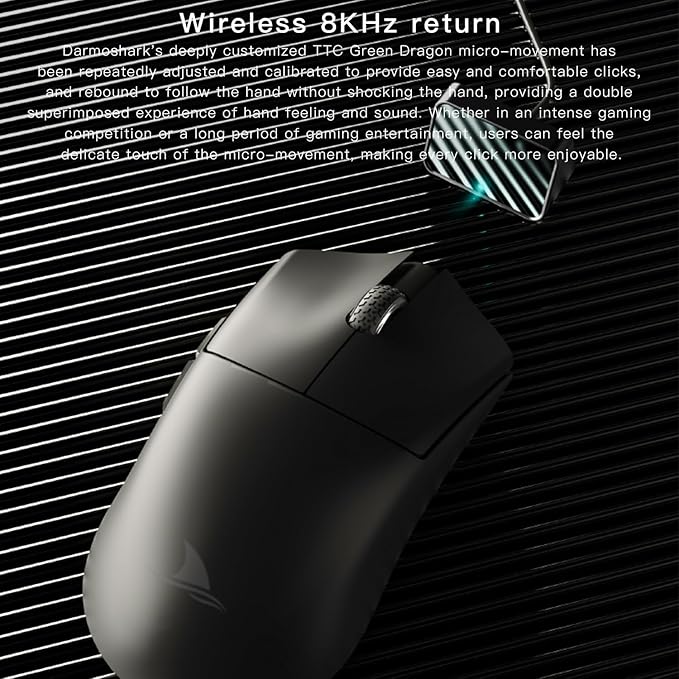 Darmoshark M3PROMAX Wireless Gaming MouseTri-Mode 2.4G/USB-C/Bluetooth Mouse Up to 30000DPIPAW3950 Optical Sensor Lightweight 54g7 programmable ButtonComputer Mouse for LaptopPCLinuxMac