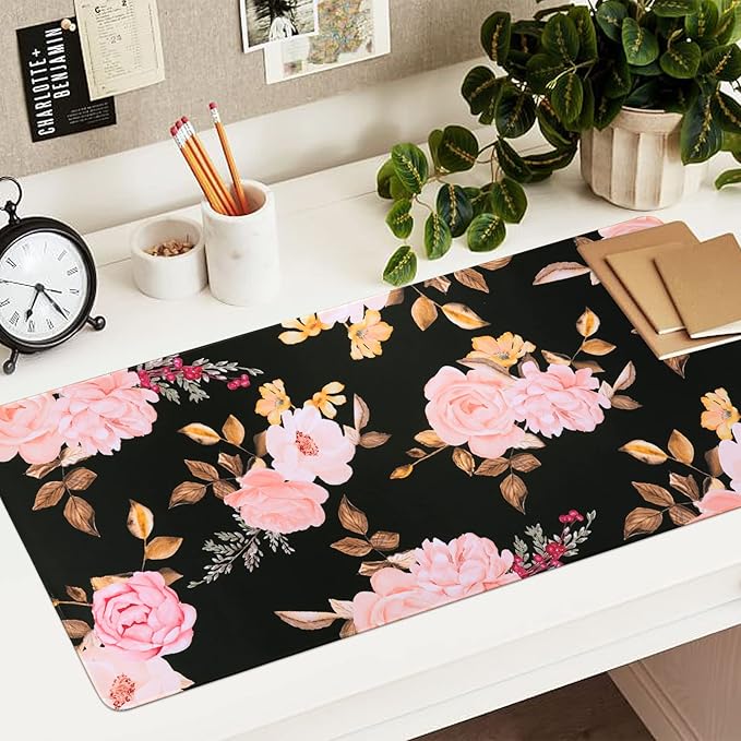 iCasso Keyboard Mouse Pad SetExtended Gaming Mouse Pad + Keyboard Wrist Rest Support Memory Foam Easy Typing Pain Relief 3Pcs (35.4×15.7 in) Large Ergonomic XXL Thick Mousepad Desk Mat