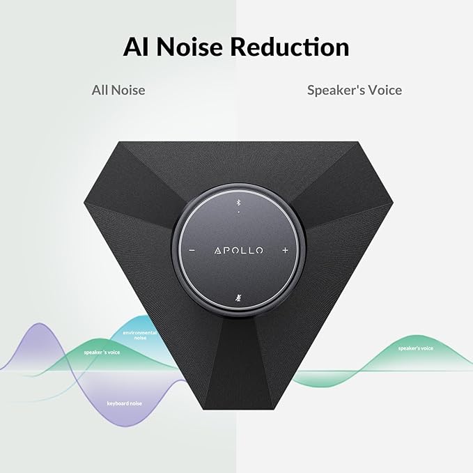 Conference Speaker and Microphone Noise Reduction 360° Voice Pickup AI Noise Reduction USB/Bluetooth 10W Powerful Speakerphone w/Daisy Chain for 20 People Large Call Meeting for Zoom Teams