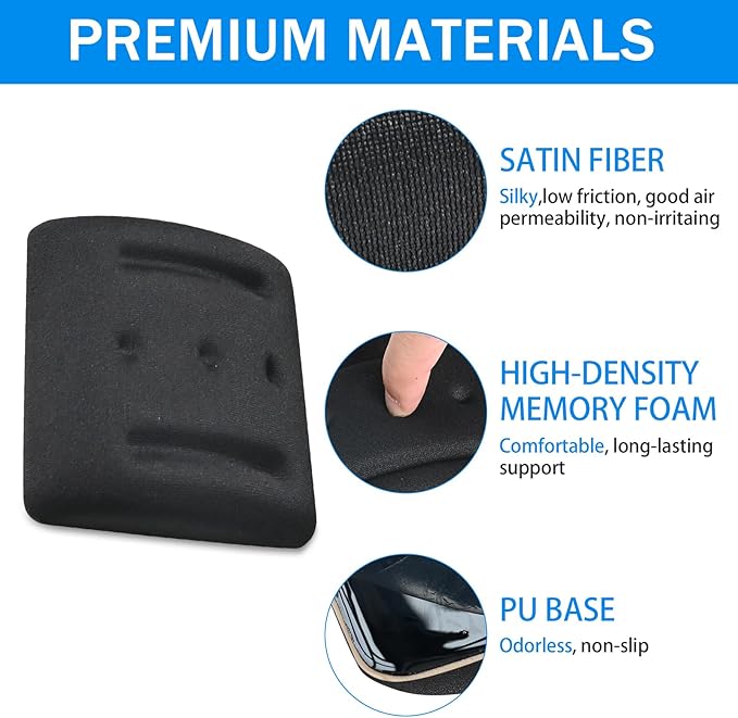 VAGAU Wrist Rests for Laptop Wrist Support for Keyboard and Mouse Ergonomic Memory Foam Wrist Pads for Laptop Office Computer Comfortable Typing Wrist Pain &amp Carpal Tunnel Relief (Black)