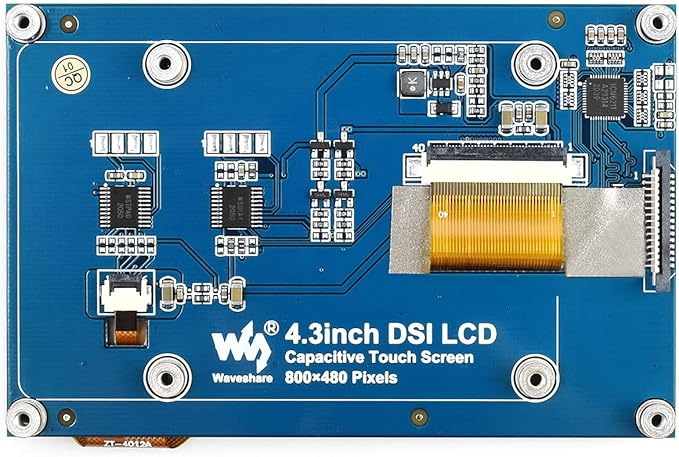Waveshare 4.3 Inch DSI LCD Screen for Raspberry Pi 4B/3B+/3A+/3B/2B/B+/A+ Touch Screen 800×480 Monitor IPS Capacitive Screen with MIPI DSI Interface