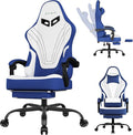 Gaming Chair with FootrestFabric Computer Chair with Pocket Spring CushionHigh Back Comfortable Ergonomic Office Chairs with Lumbar SupportHeight Adjustable Gamer Chair for AdultsBlue