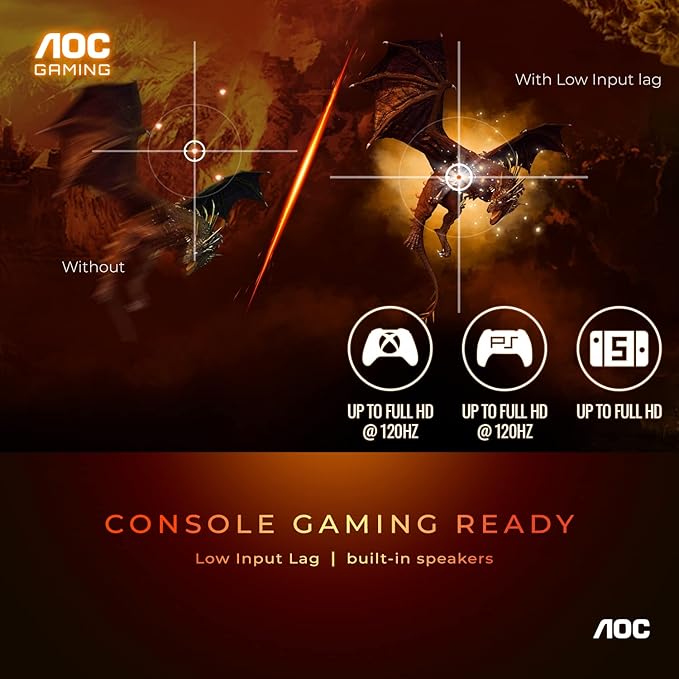 AOC C24G1A 24 Curved Frameless Gaming Monitor FHD 1920x1080 1500R VA 1ms MPRT 165Hz (144Hz supported) FreeSync Premium Height adjustable Black