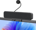 INGA Computer Speakers with Detachable Mic Plug and Play Desktop Speakers One-Touch Mute Microphone Stereo &amp Bass Easily Clamps to Monitor Compatible with PC MAC Laptop