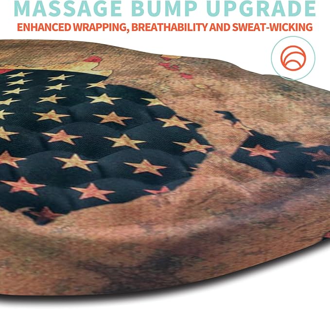 Ergonomic Mouse Pad Wrist Support with Memory Foam Massage Bulge Carpal Tunnel Pain Relief Mousepad Wrist Rest for Mouse(12x8 inch USA Flag Map)