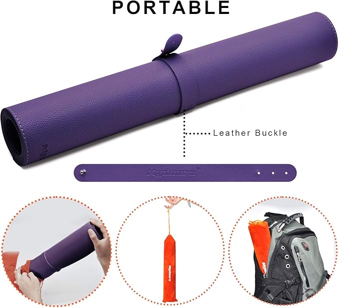 Mydours 38x16 Large Desk Pad Purple Desk Mat XL PU Leather Desk Mat for Workspace &amp Decor Durable Keyboard Mouse Pad for Home Office Writing &amp Gaming (Purple)