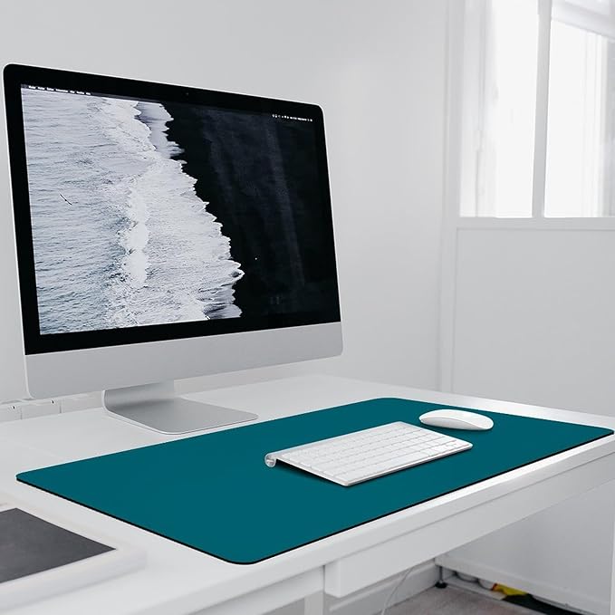 Desk Pad Large Mouse Pads Plain Teal Dark Blue Desk Mat for Computer Laptop &amp Gaming Desk Mousepad Writing Mat for GamerOffice &amp Home 16 x 36inch