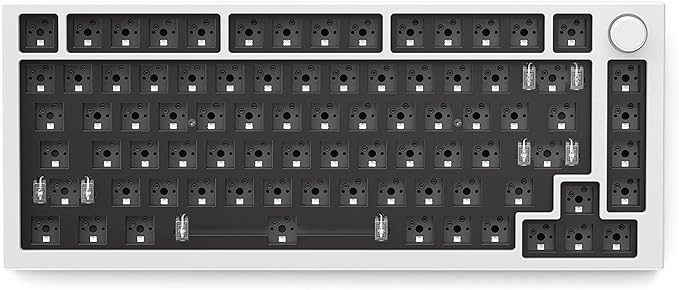Top Frame for GMMK PRO - 75% Keyboard with Knob - Glorious Gaming - Aluminum Mounting Frame for Custom Mechanical Keyboard for PC Gaming and Programming (E-White)