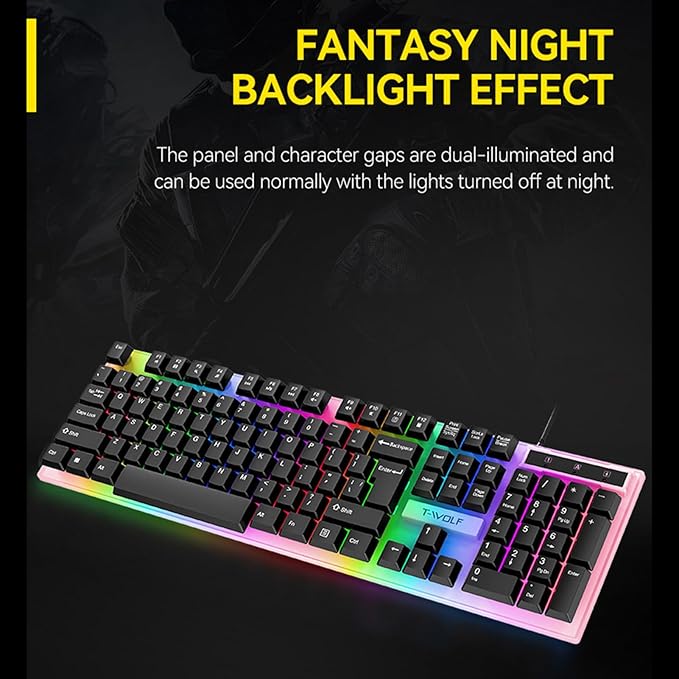 Docooler Gaming Keyboard and Mouse Combo Gaming Keyboard and Mouse and Mouse pad and Gaming Headset Wired LED RGB Backlight Bundle for PC Gamers