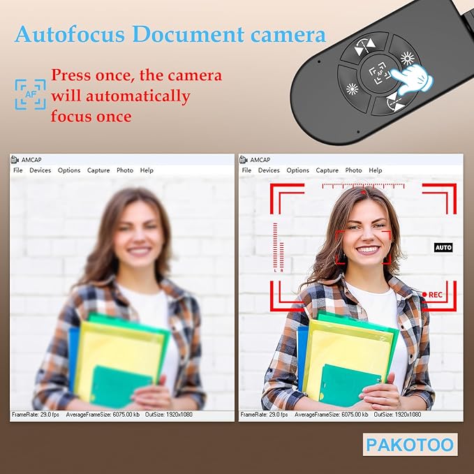 8MP Document Camera Doc Camera USB Webcam for Teachers and Classroom for A3 A4 Size Built-in Mic LED Light Image Inverst for Windows Mac Chromebook Distance Teaching