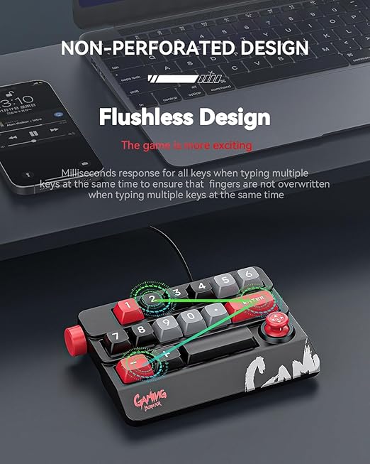 Numeric Mechanical Keyboard with Right Joystick One Handed Keyboard Fully Programmable for Knobs and Keys Rocker Knobs for OSU Keypad Hotswap Keypad with RGB