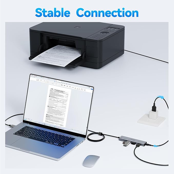 USB C HUB 10Gbps TSUPY USB HUB with 4K 60Hz HDMI 3* USB 3.2 A Ports 100W Power Delivery USB Port Multi USB C Splitter Adapter HUB for MacBook Air/Pro iPad Air/Pro iMac TabletPhone