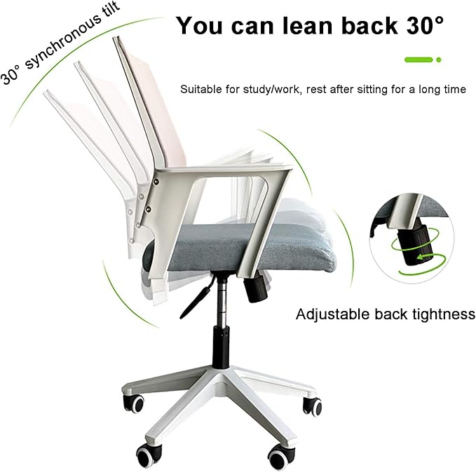 Office Chair Gaming Chair Computer Chair Ergonomic Computer Chair Height Adjustable Adults Desk ChairMesh Game ChairComfortable Upholstered Executive Swivel Chair for Gaming or Home O