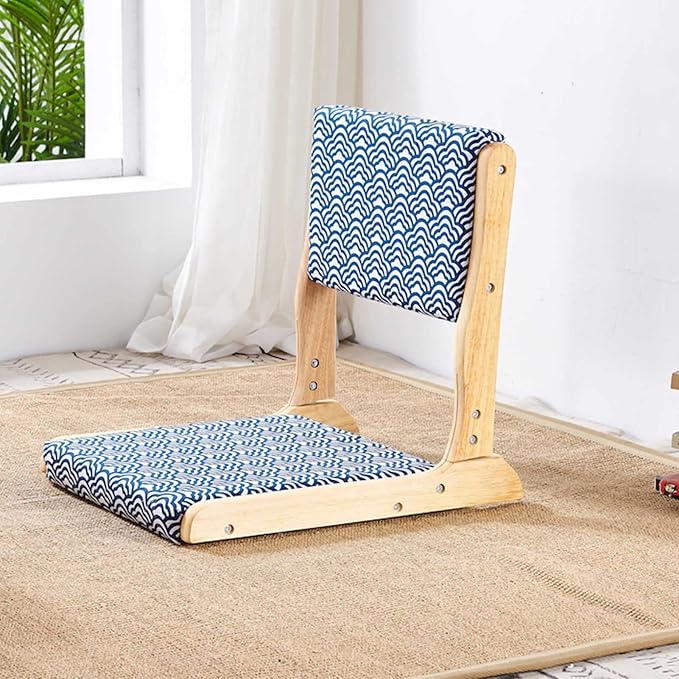 BTZHY Floor Chair Japanese Floor Chair Portable Folding Meditation Floor Chair Legless Lazy Chair Made of Solid Wood with Tatami Floor Chair with Backrest for Meditation