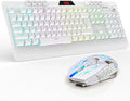 H8 Wireless Gaming Keyboard and Mouse Combo LED Backlit Rechargeable 3800mAh Battery Mechanical Feel Anti-ghosting Keyboard with Wrist Rest + 7D 3200DPI Mice for Windows Mac PC Laptop