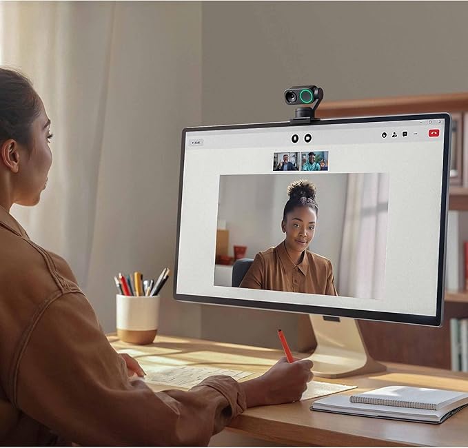 Insta360 Link 2-PTZ 4K Webcam with 1/2 Sensor AI Tracking Gesture Control HDR Noise-Canceling Mic Webcam for Laptop Live Streaming Gaming