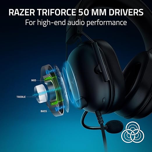 Razer BlackShark V2 X PlayStation Gaming Headset: 50mm Drivers - Cardioid Mic - Lightweight - Comfortable Noise Isolating Earcups - for PS5 Xbox Series X PC Switch via 3.5 mm Audio Jack - Black