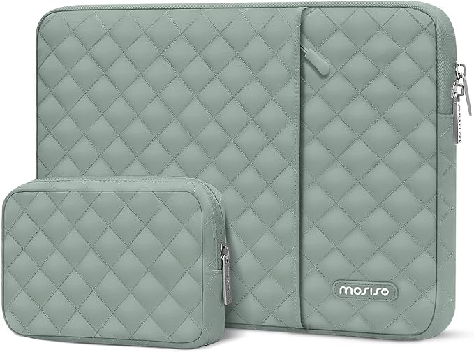 MOSISO Wrist Rest Support for Mouse Pad&ampKeyboard Set Circle Curved Ergonomic Mousepad&ampCoaster Non-Slip Base 13-13.3 inch Square Quilted Vertical Computer Bag with Pocket&ampSmall Case Ant