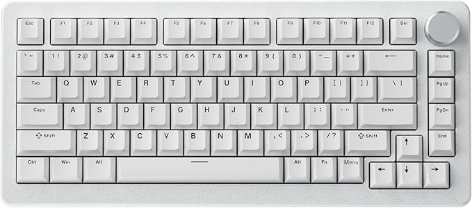 DrunkDeer A75 Pro Rapid Trigger Mechanical Gaming Keyboard HE Hall Effect Silent Magnetic Switch Adjustable Actuation PBT Keycap Cherry Profile RGB 75% 82Keys ANSI Wired with KnobWhite