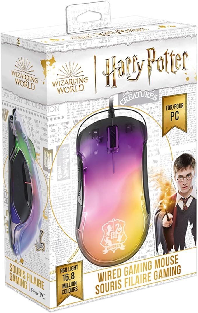 Freaks and Geeks Harry Potter Wired Gaming Mouse USB 2.0 LED Backlit Multi-Coloured