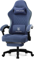 GTPLAYER Gaming Chair Computer Office Chair with Pocket Spring Cushion Linkage Armrests and Footrest High Back Ergonomic Computer Chair with Lumbar Support Task Chair with Footrest