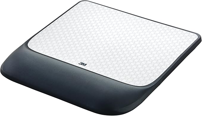 3M Precise Mouse Pad with Gel Wrist Rest Soothing 3M Gel Technology and Satin Smooth Cover for All Day Comfort Optical Mouse Performance and Battery Saving Design (MW85B) Extended Black