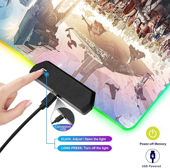 XXL Large Gaming RGB Mouse Pad The Chosen One Custom Desk PadMousepad with Anti-Slip Rubber BaseStitched Frame Mouse MatPortable Desk Mat for Computer Keyboard Mice Laptop &amp PC31.5X15.7 Inch