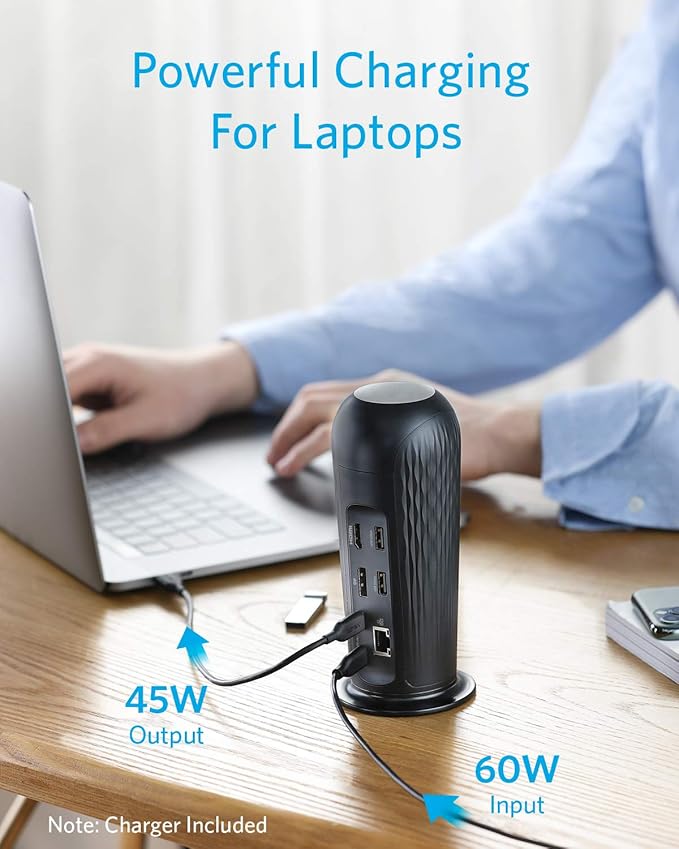Anker Docking Station PowerExpand 12-in-1 USB-C PD Media Dock 60W Power Delivery 4K HDMI and DP 1 USB-C&amp3 USB-A 3.0 Data Ports SD and TF Slots Gigabit Ethernet Audio