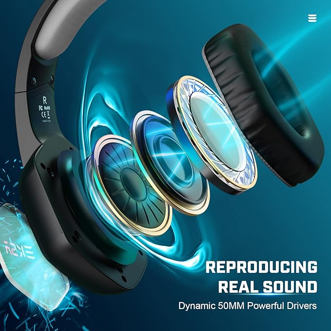 EKSA E1000 USB Gaming Headset for PC Computer Headphones with Microphone/Mic Noise Cancelling 7.1 Surround Sound RGB Light - Wired Headphones for PS4 PS5 Console Laptop Call Center