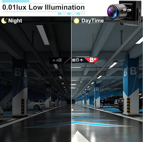 1.3MP Low Light USB Camera with CS Manual Zoom 2.8-12mm 4X Lens AR0130 0.01Lux Night Vision Camera 960p Industrial Camera with UVC Plug-and-Play for Windows Linux Android and Mac OS