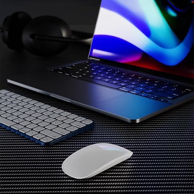 Ultra Thin Gaming Desk Pad Mat Carbon Fiber Texture Large Mouse Pad for Home Office Protection and Decor Double Sided(B31.5x15.8)