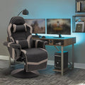 Gaming Chairs for Adults Gaming Chair with Footrest Massage Gaming Chair w/Adjustable Height and Backrest Swivel Video Game Chair with Lumbar Support Side Pouch (Black&amp Grey)
