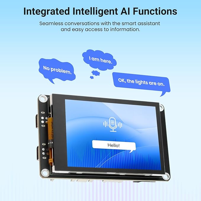 ELECROW ESP32 Display 320×240 2.8 HMI Advanced ESP32-S3 IPS Touch Display Support AI Speech Interaction 32-Bit LX7 Dual-Core Processor Up to 240MHz Compatible with Arduino ESP-IDF and LVGL