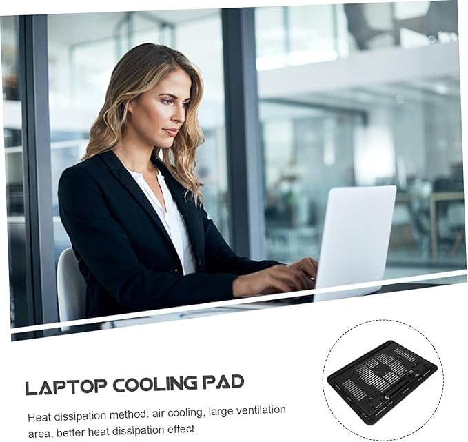 Ergonomic Laptop Cooling Pad with Silent LED Fans Ultra-Thin Computer Stand for Gaming and Office Laptops Quiet Cooler for Heat Dissipation