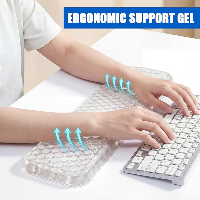 2 Pack Gel Elbow Pads for Desk 12x4 Inch Ergonomic Arm Rest Cushion Non-Slip Desk Support for Elbow Wrist Forearm Pain Relief Office Computer Gaming