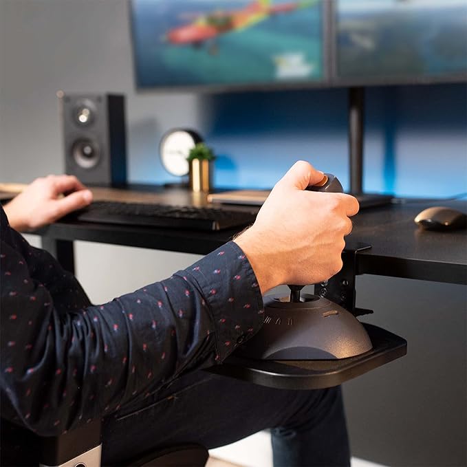 VIVO Clamp-on Wooden Mouse Pad Holder Platform Adjustable Under Desk 360° Rotating Tray Rest Extension Attachment up to 2 inch Desktops Black MOUNT-MS01B