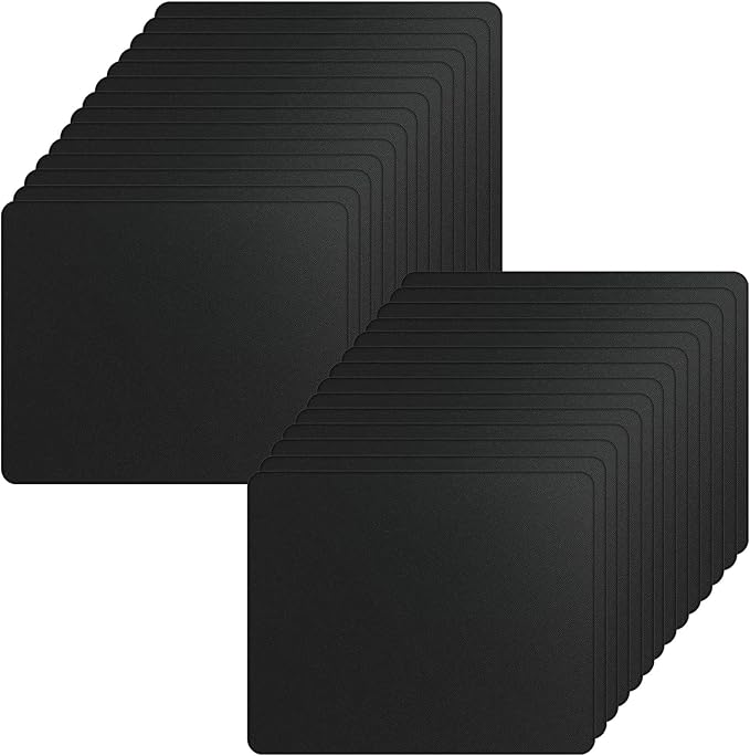 Crtiin 50 Pack Mouse Pad Bulk Computer Mouse Pad Gaming Mousepad for Computers Laptop Christmas Office Appreciation Gifts with Non Slip Rubber Base(7.09 x 8.66 InchBlack)