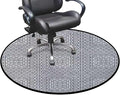 Black White Gaming Chair Mat Under Computer Desk Floor Protector for Rolling Chairs Non Slip Anti Scratches Curved Leaves and Swirls Oriental Art Diameter 47.2 in