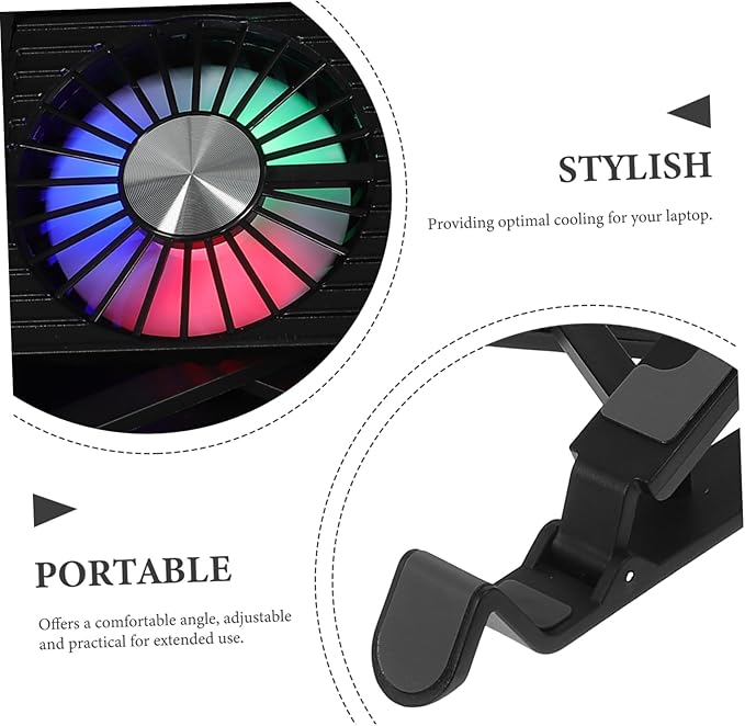 1Set Adjustable Laptop Cooling Stand with Upward Blowing Design Portable Notebook Fan for Optimal Heat Dissipation and Ergonomic Comfort for Go Use