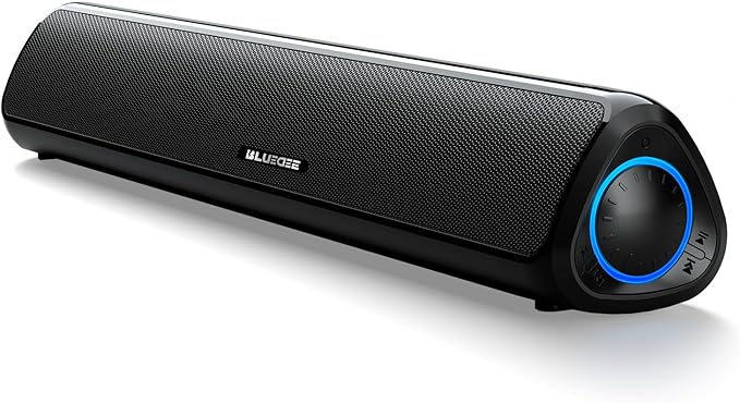 Computer Speakers for Desktop PC 20W HiFi Stereo PC Soundbar with Bluetooth 5.3 &amp 3.5mm AUX Slim Computer Sound Bar for PC Desktop Laptop &amp Monitor